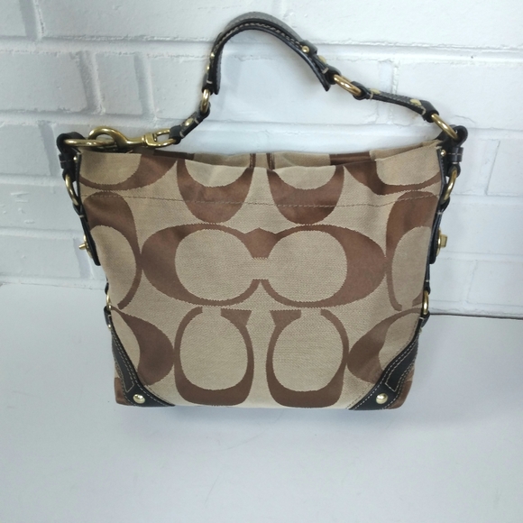 Coach black leather and canvas - Picture 2 of 8